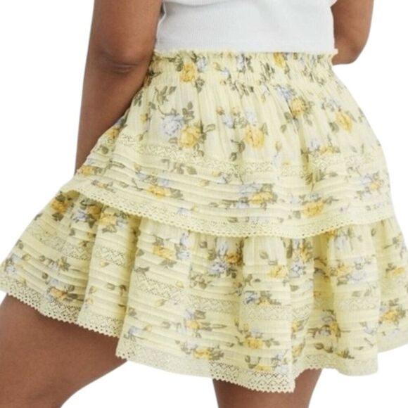 Aerie Rock 'n' Ruffle Floral Ruffle Tiered Mini Skirt XS Boho Fairy Coquette Y2K - Picture 4 of 9